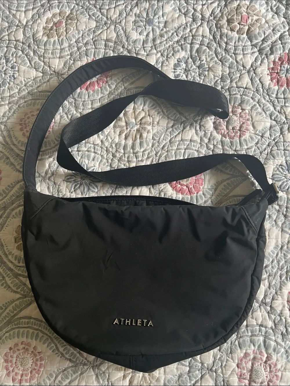 Athleta Black Crescent Crossbody Bag